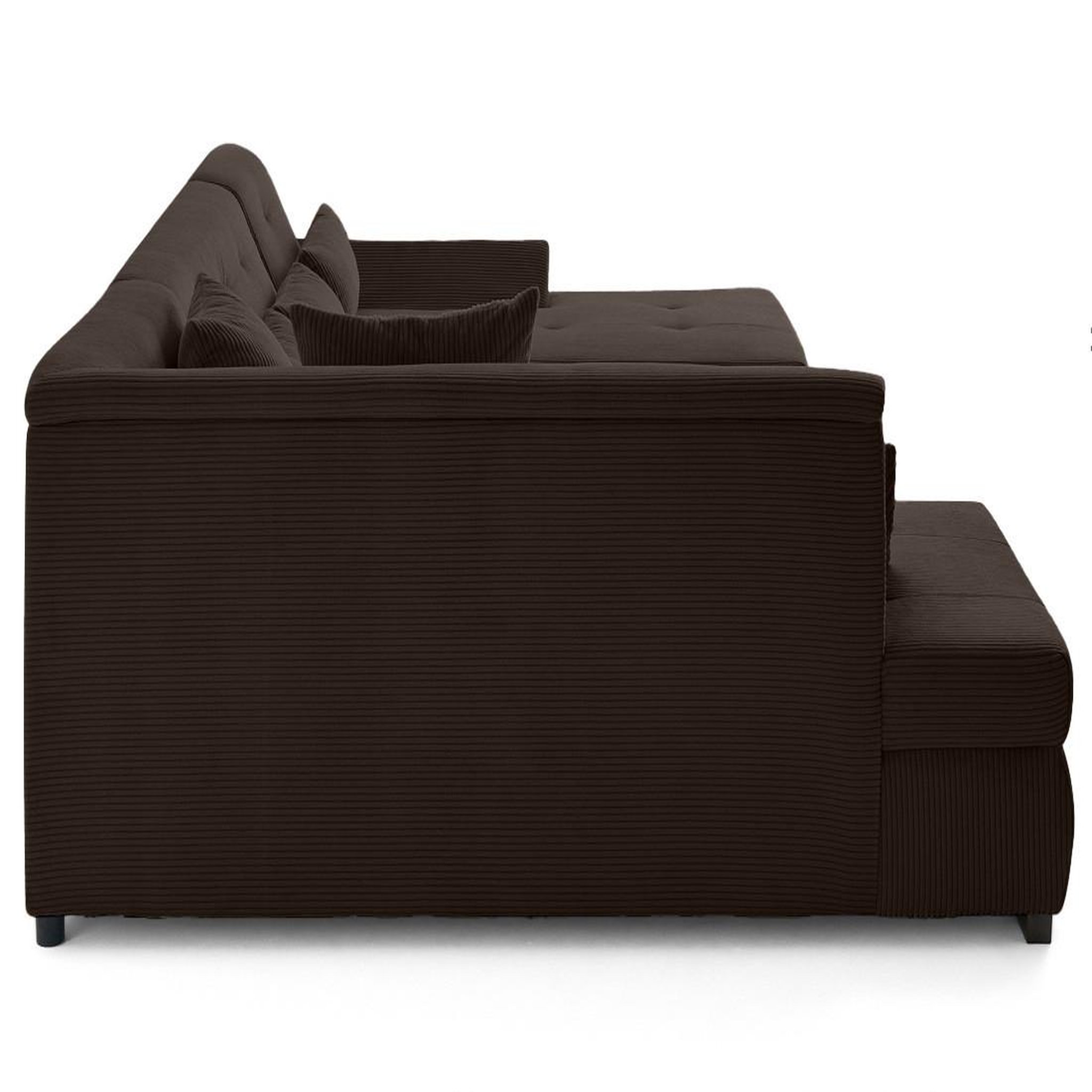 Voir la diapositive 4 : BEST MOBILIER Vermont - canapé panoramique d'angle gauche 7 places en velours côtelé