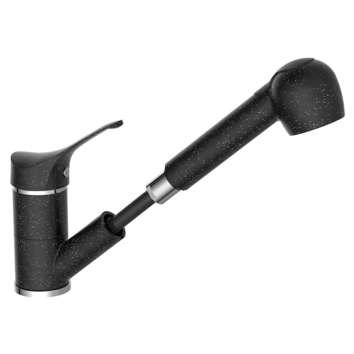 EISL EISL Mitigeur d'evier avec douchette extractible GRANIT noir-chrome