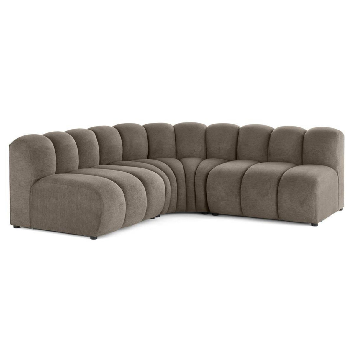 LISA DESIGN Debbie - canapé modulable d'angle réversible 4 places en tissu texturé