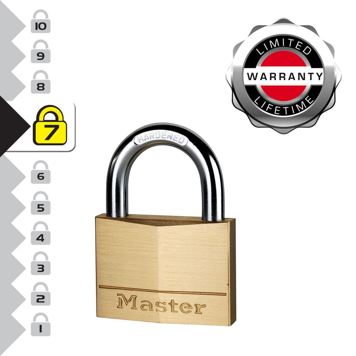 Master lock 170EURD Cadenas à Clé en Laiton, Doré, 9,8 x 7 x 1,9 cm