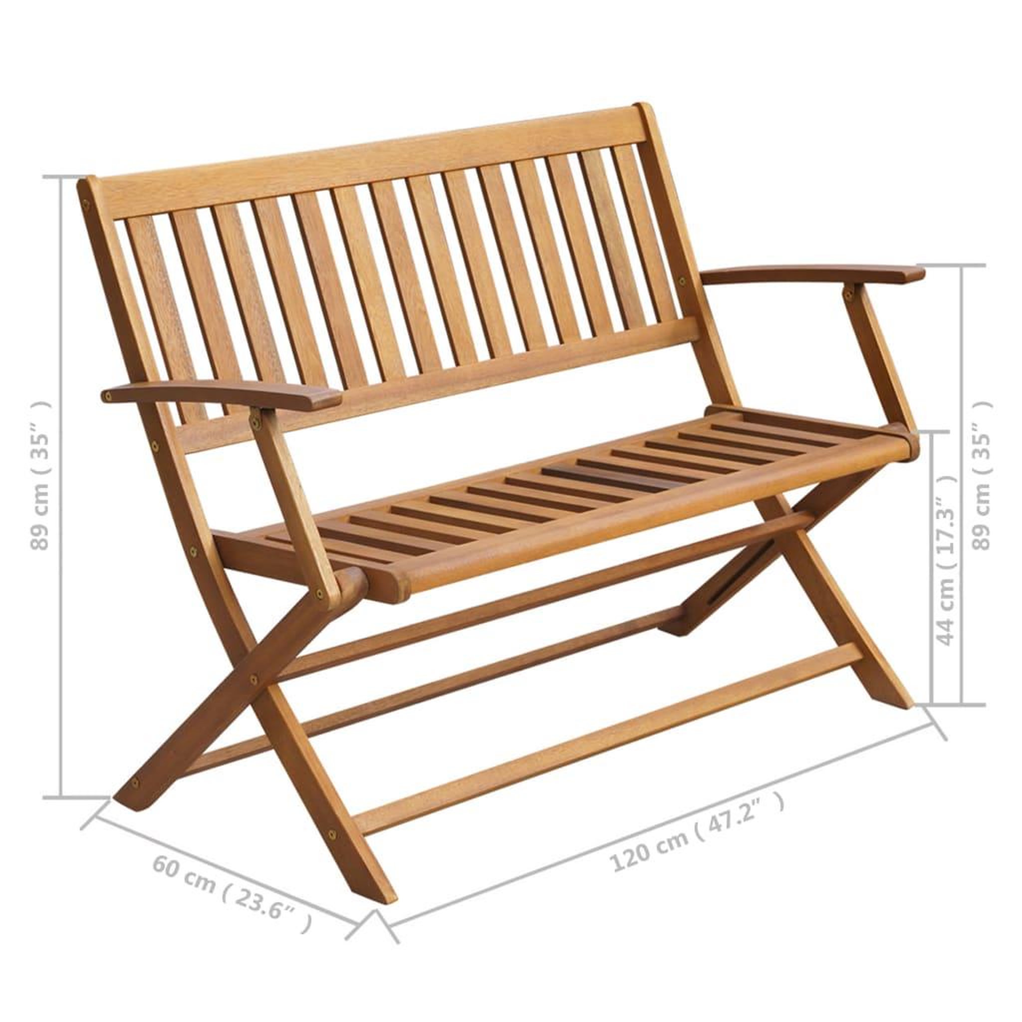Voir la diapositive 6 : VIDAXL Banc de jardin avec coussin 120 cm Bois d'acacia massif