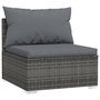 Voir la diapositive 3 : VIDAXL Salon de jardin 5 pcs avec coussins Resine tressee Gris
