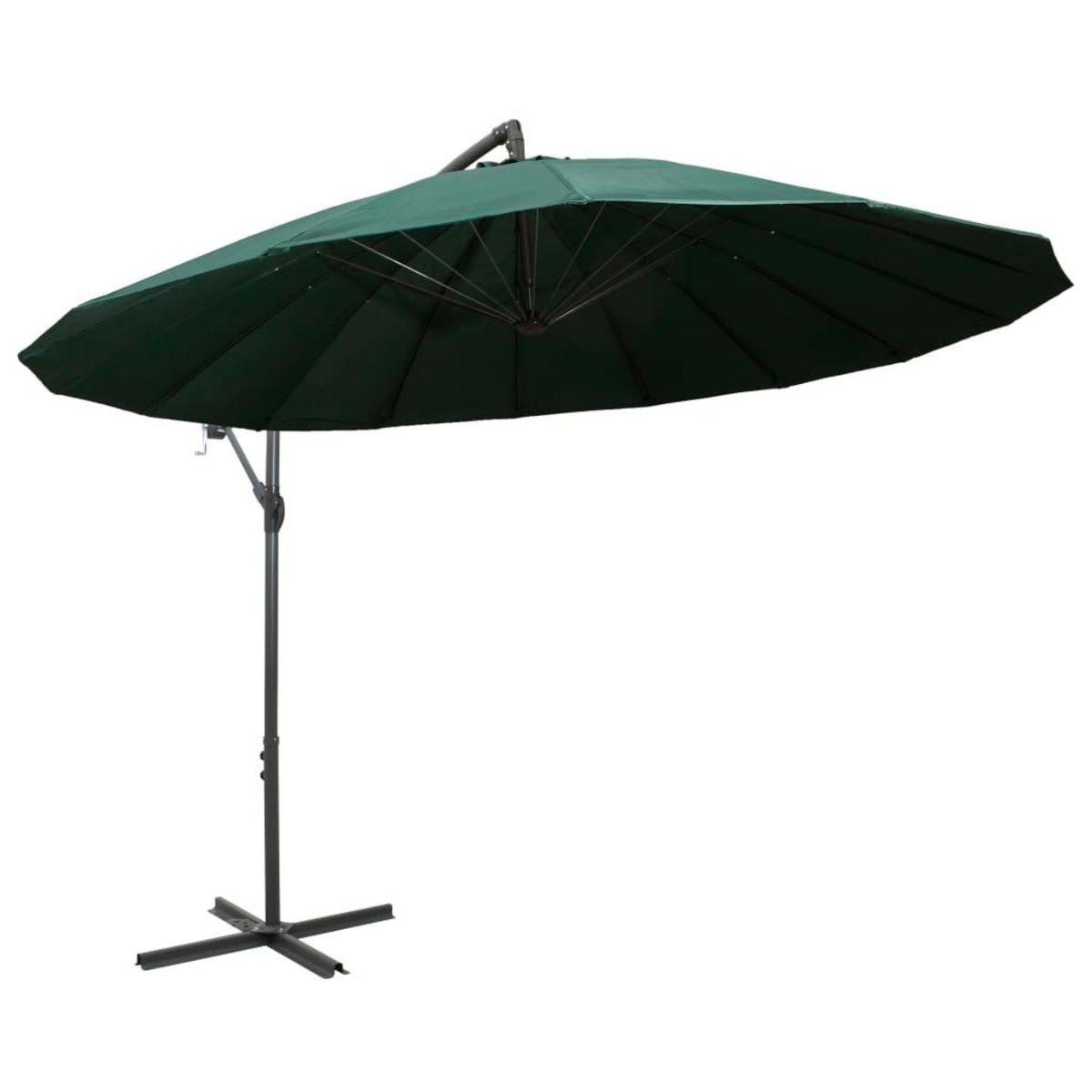 VIDAXL Parasol suspendu avec poteau en aluminium Vert 3 m