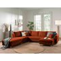 Voir la diapositive 4 : LISA DESIGN Rune - canapé panoramique avec pouf d'appoint - 7 places - style scandinave - gauche