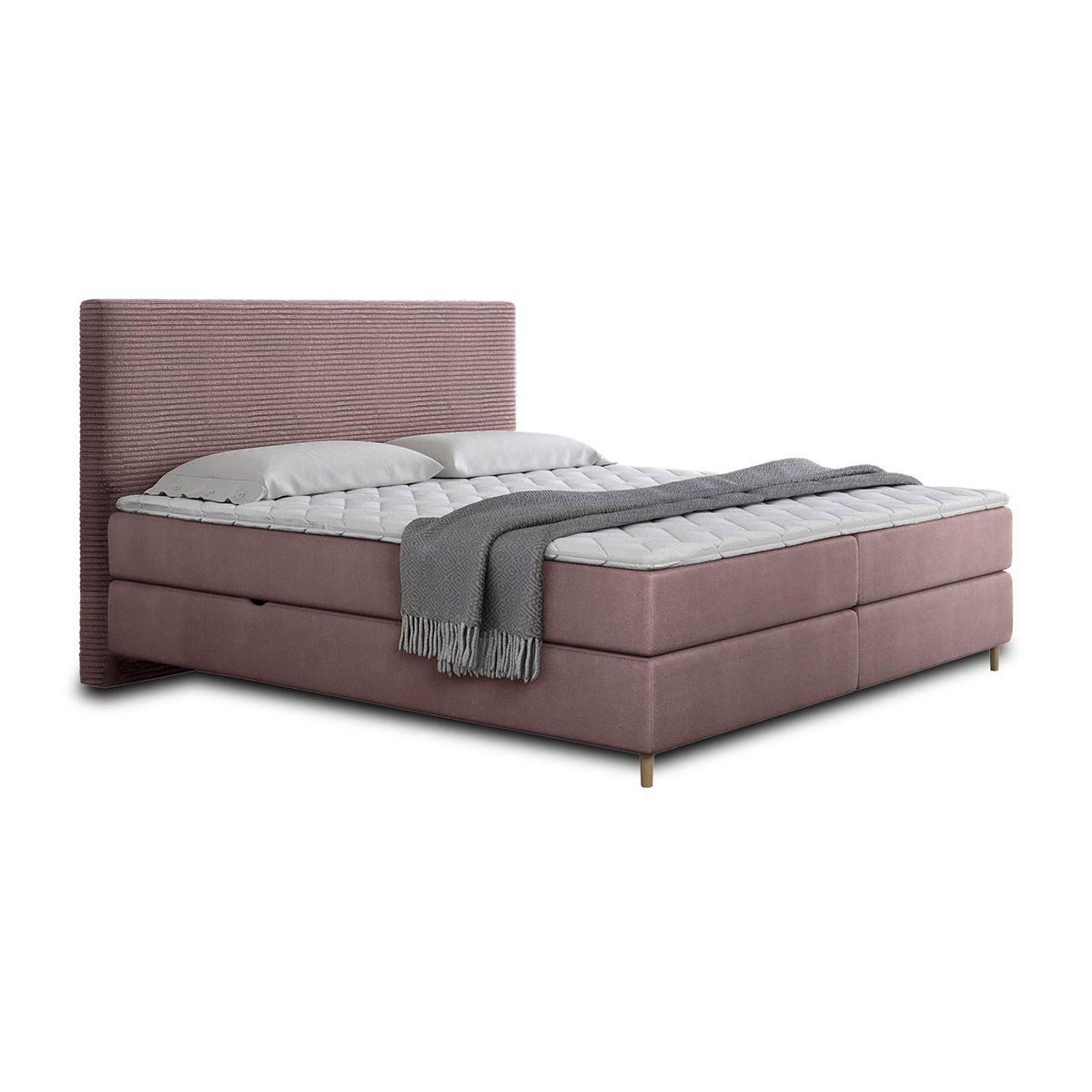 BEST MOBILIER Rafaela - lit boxspring - 160x200 - coffres et surmatelas inclus - en velours