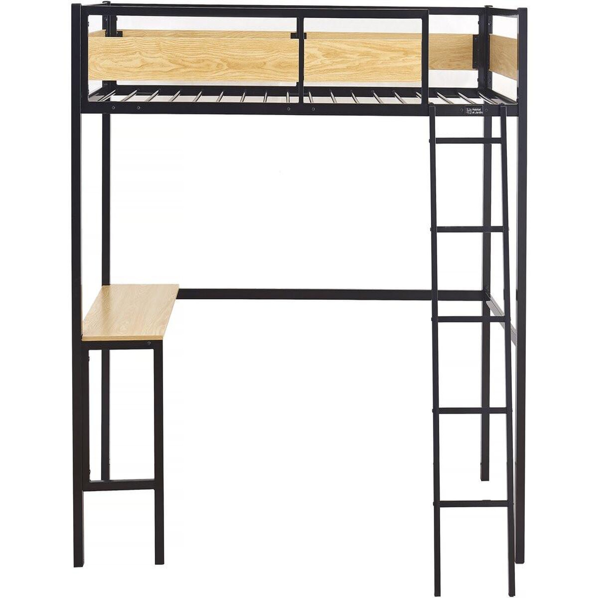 Voir la diapositive 4 : Habitat et Jardin Lit mezzanine avec bureau  ethan  - 90 x 190 cm - noir