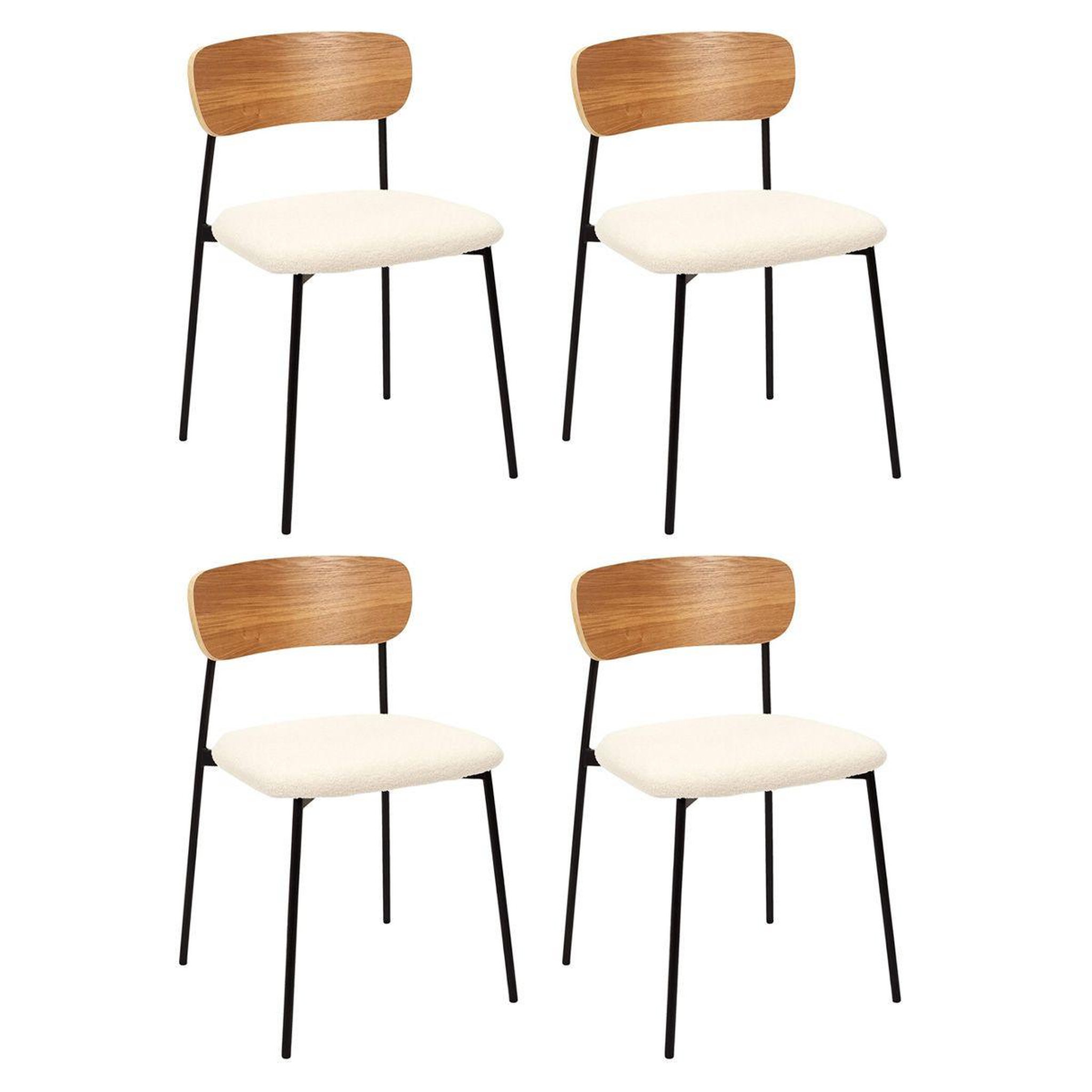 The Home Deco Factory Lot de 4 chaises scandinaves  loki  71cm blanc