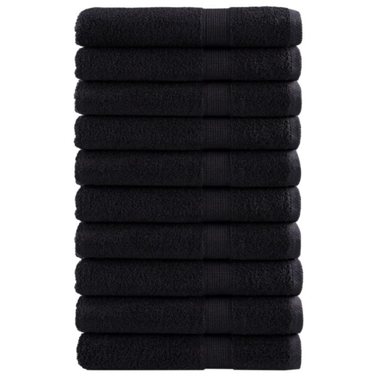 VIDAXL Serviettes de qualité supérieure SOLUND 10 pcs noir 600 g m²