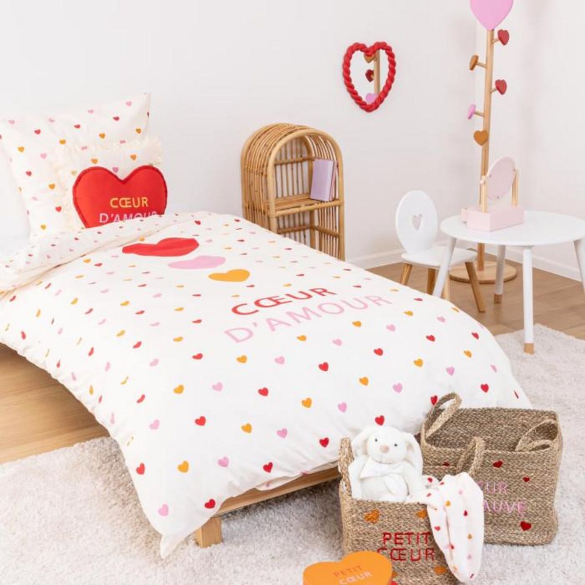 Atmosphera Kids Coussin Enfant Cœur  Amour  40cm Rouge