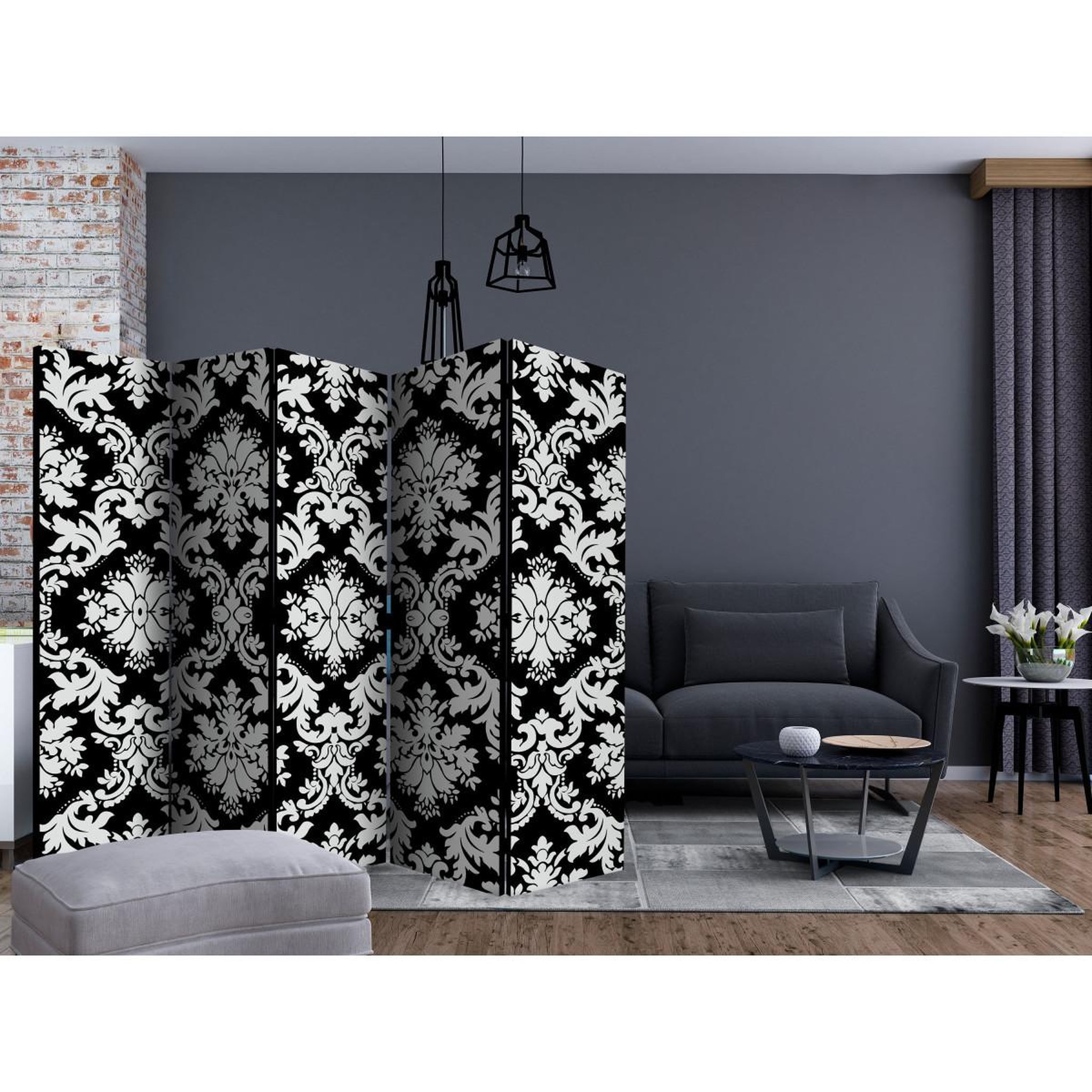 Voir la diapositive 2 : Paris Prix Paravent 5 volets  touch of elegance  172x225cm