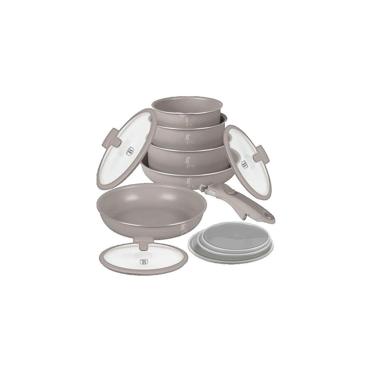 BERLINGER HAUS Ensemble de pots Berlinger Haus BH-8251 Taupe Collection antiadhésif titanium