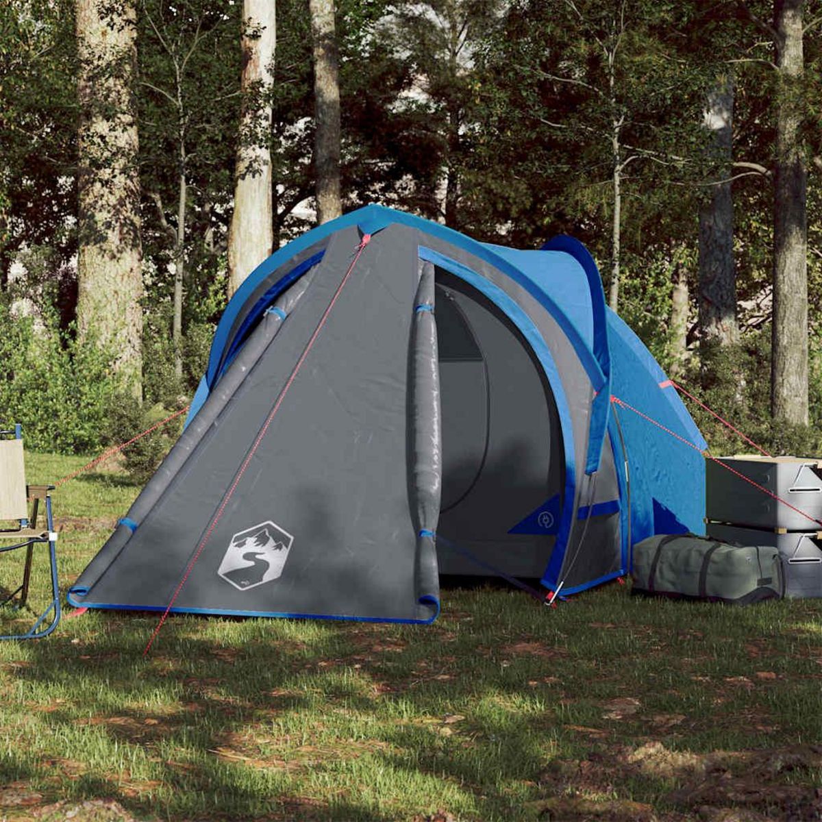 VIDAXL Tente de camping a dome 2 personne bleu impermeable