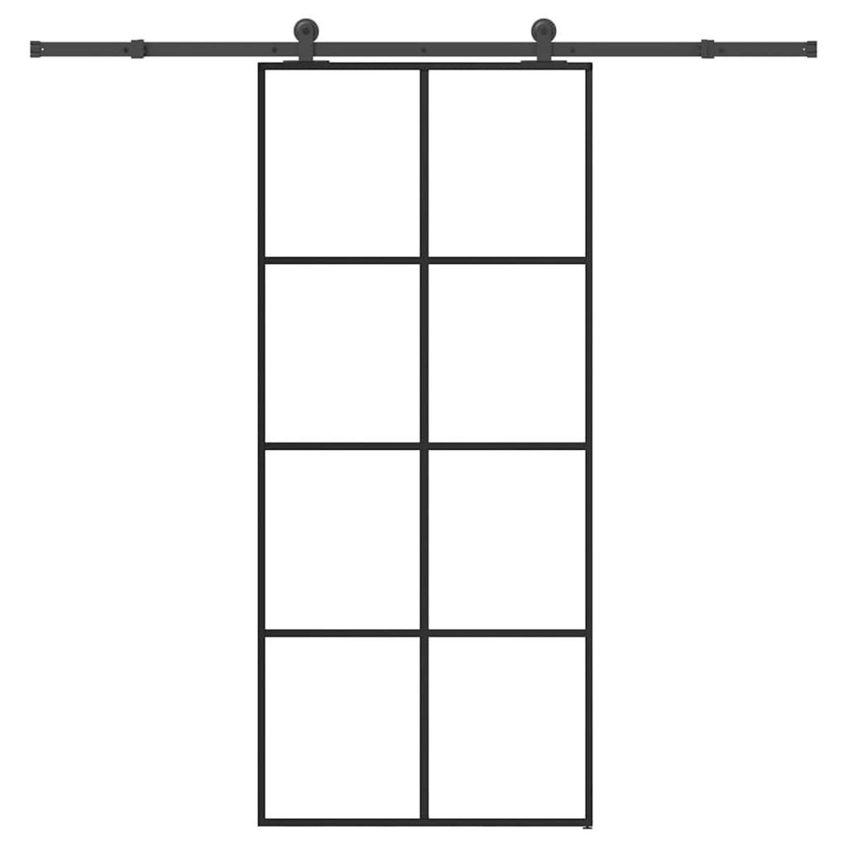 VIDAXL Porte coulissante avec kit de quincaillerie 90x205 cm Verre ESG