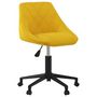 Voir la diapositive 2 : VIDAXL Chaise pivotante de bureau Jaune moutarde Velours