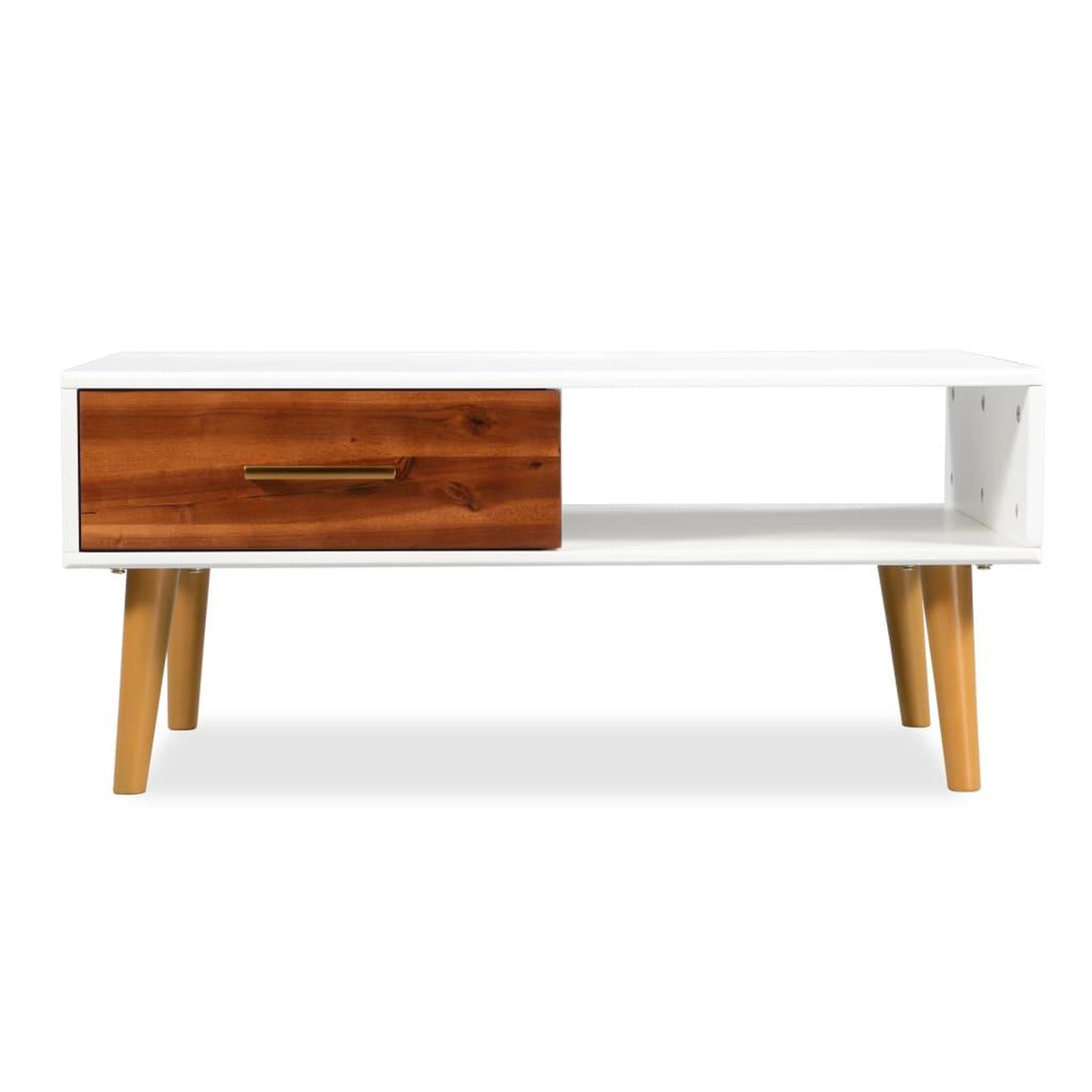 Voir la diapositive 2 : VIDAXL Table basse bois d'acacia massif 90x50x40 cm