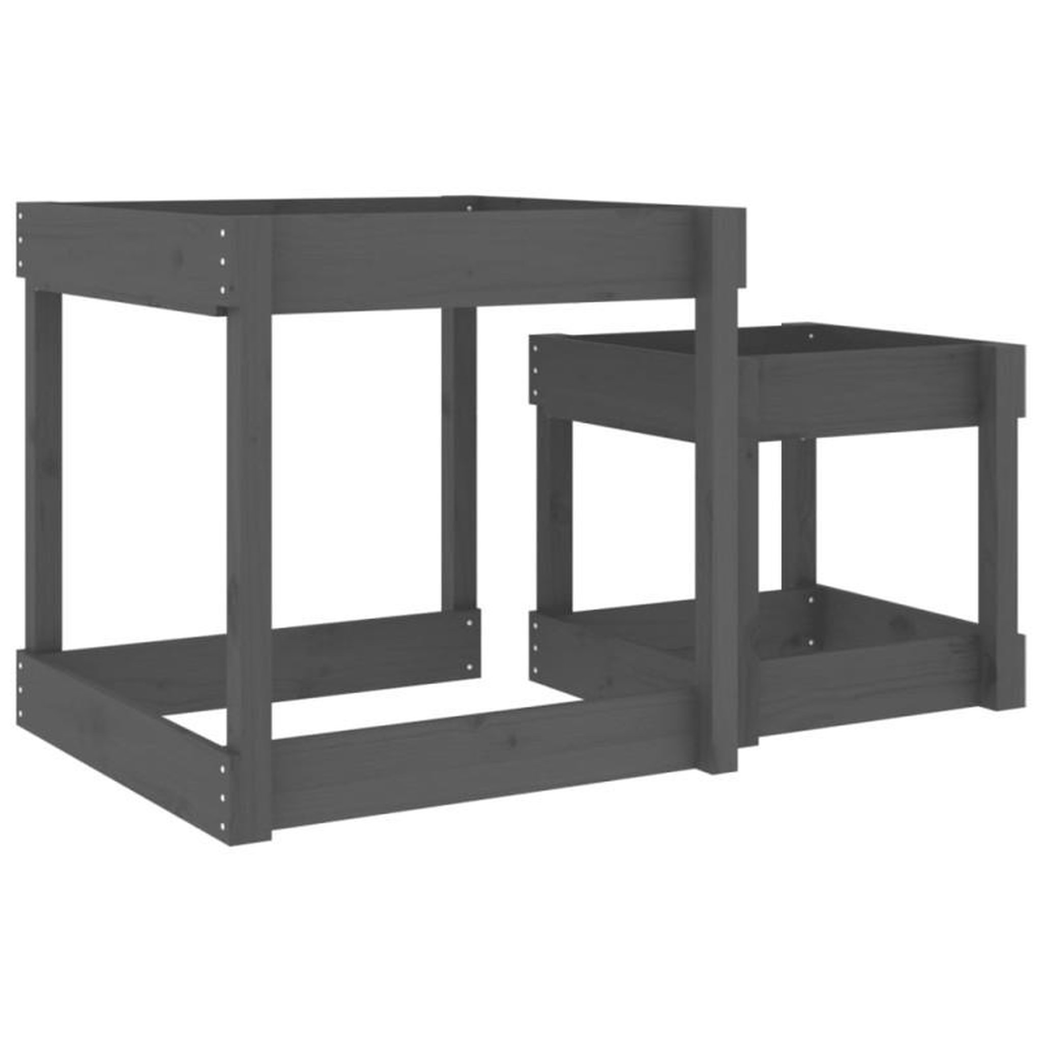 Voir la diapositive 6 : VIDAXL Tables à sable 2 pcs gris bois de pin massif