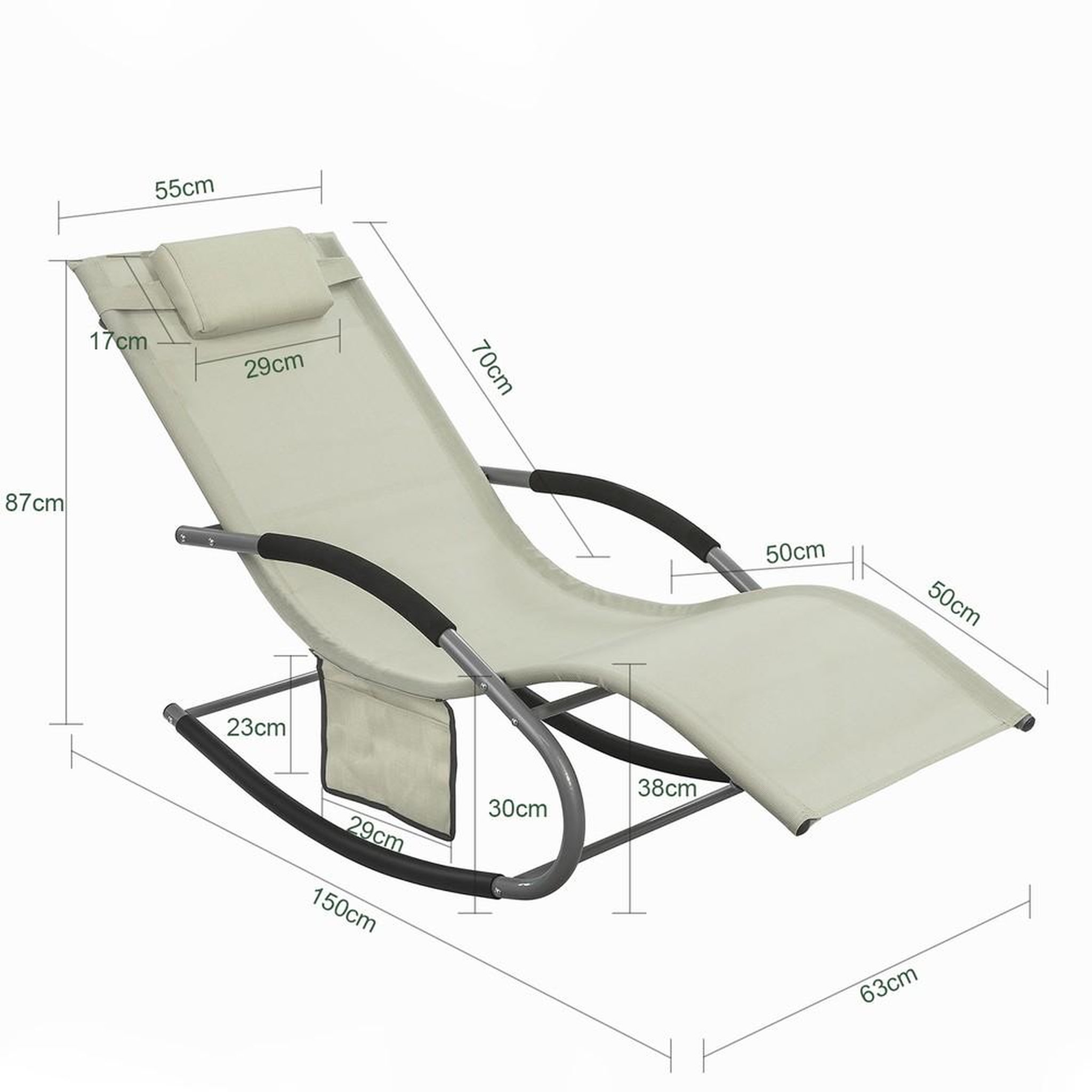 Voir la diapositive 3 : SOBUY SoBuy - Fauteuil À Bascule De Jardin pliable - Moderne - OGS28