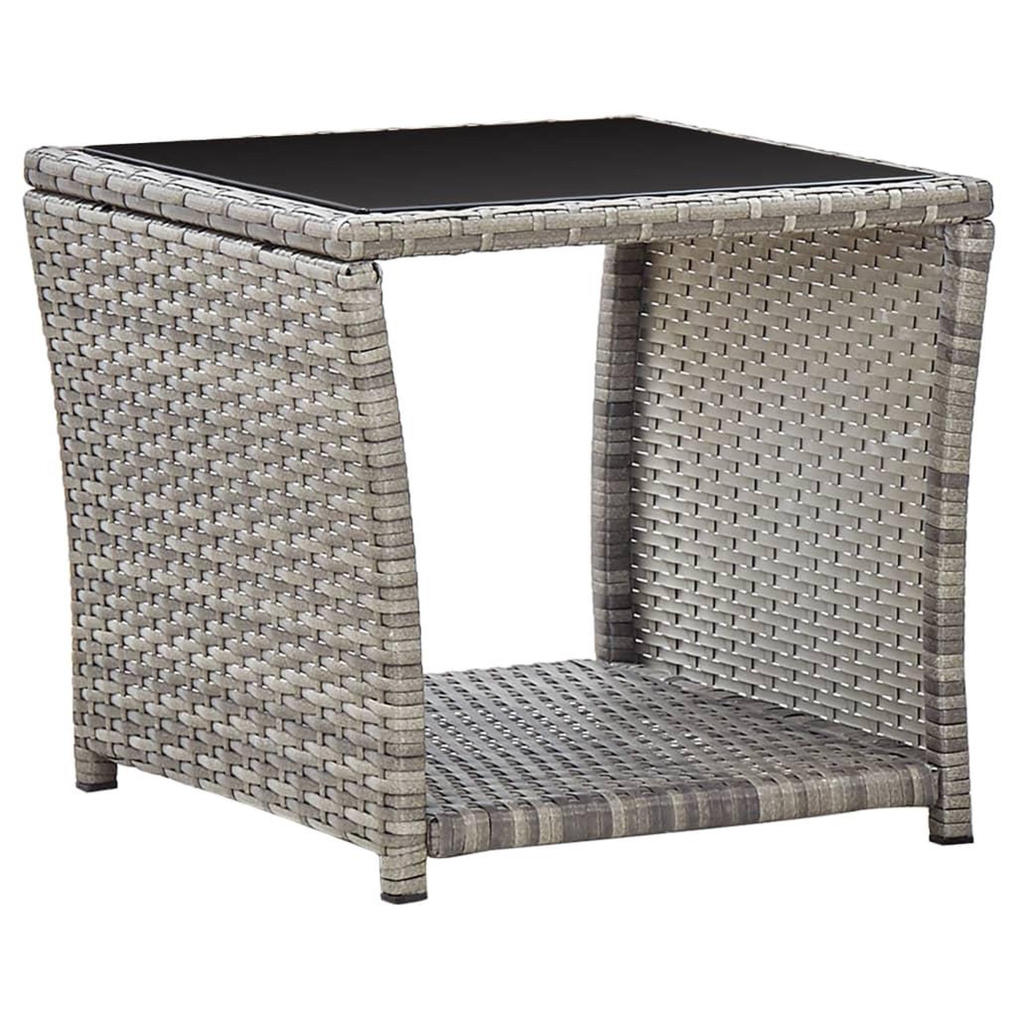Voir la diapositive 3 : VIDAXL Ensemble a manger de jardin 3 pcs coussins gris resine tressee
