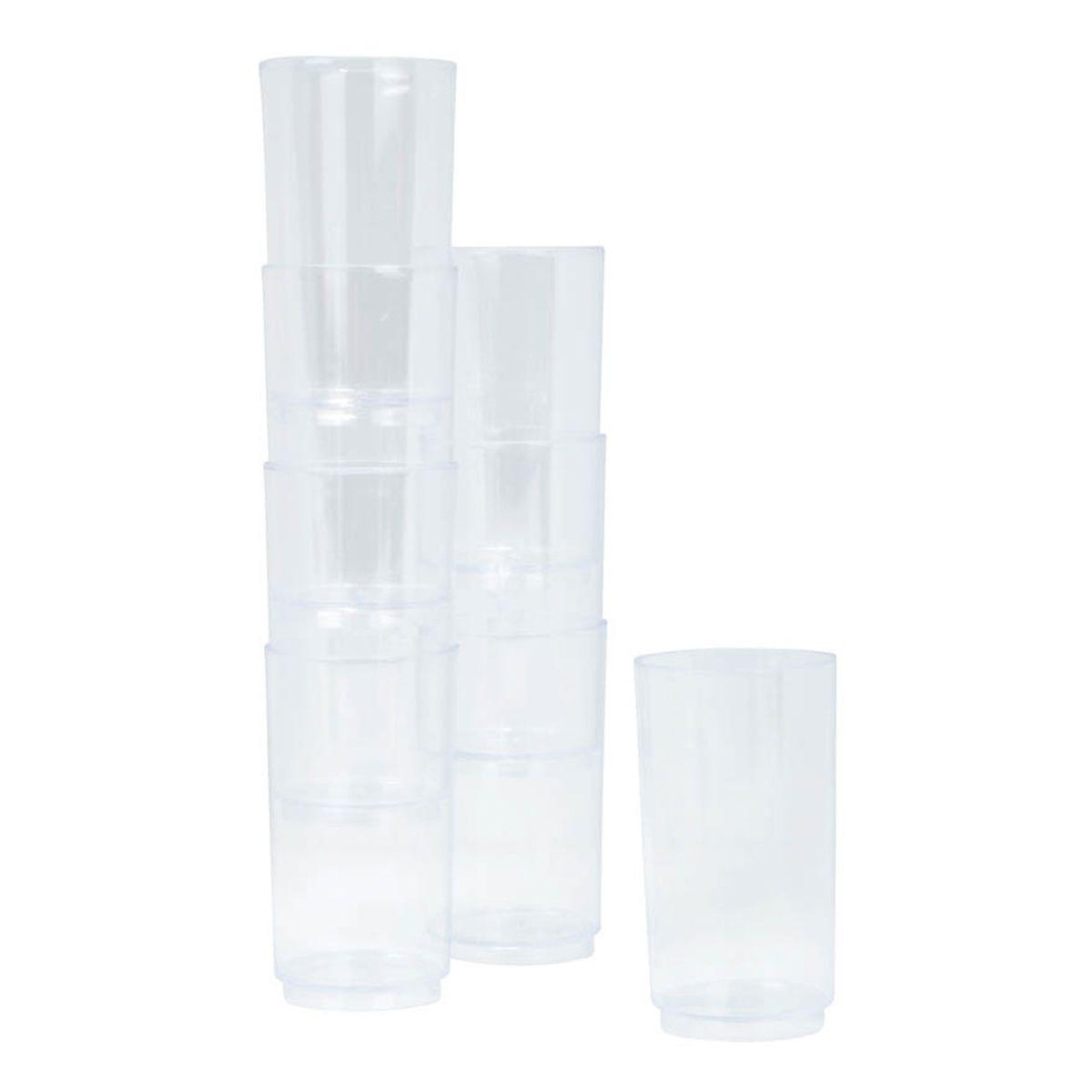 HOMEA Lot de 8 verrines en plastique réutilisable  tube  70ml transparent