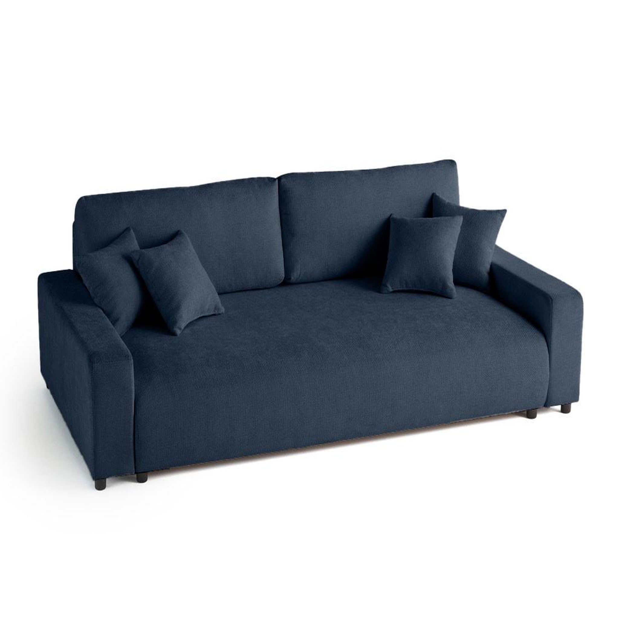 Voir la diapositive 5 : BEST MOBILIER Pivoine - canapé droit 3 places - convertible avec coffre - en velours texturé