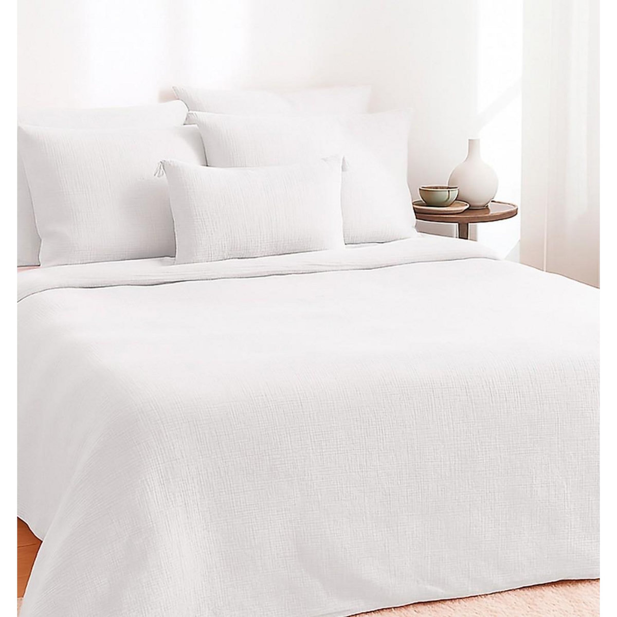 Home collection Parure housse de couette 100% gaze de coton