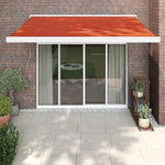 VIDAXL Auvent retractable orange et marron 3,5x2,5m tissu et aluminium