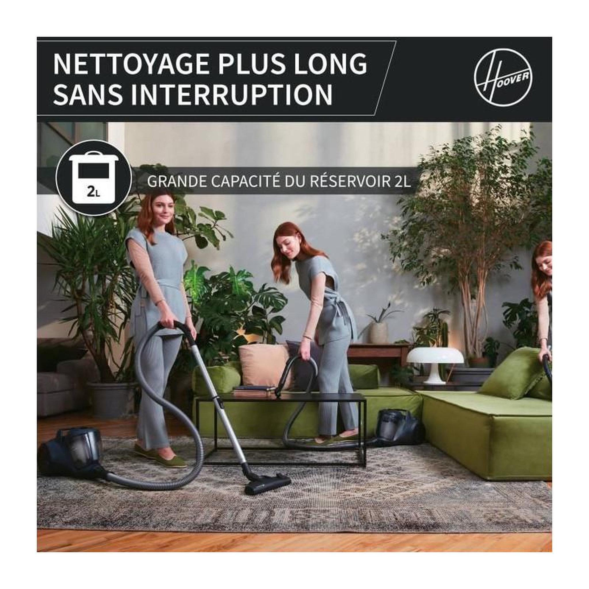 Voir la diapositive 2 : HOOVER Aspirateur traineau sans sac - HOOVER - HP110HM - 700 W - 78 dBA - 2 L - Bleu