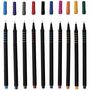 Voir la diapositive 2 : AUCHAN Lot de 10 stylos feutres d'écriture pointe fine 0.4mm coloris assortis