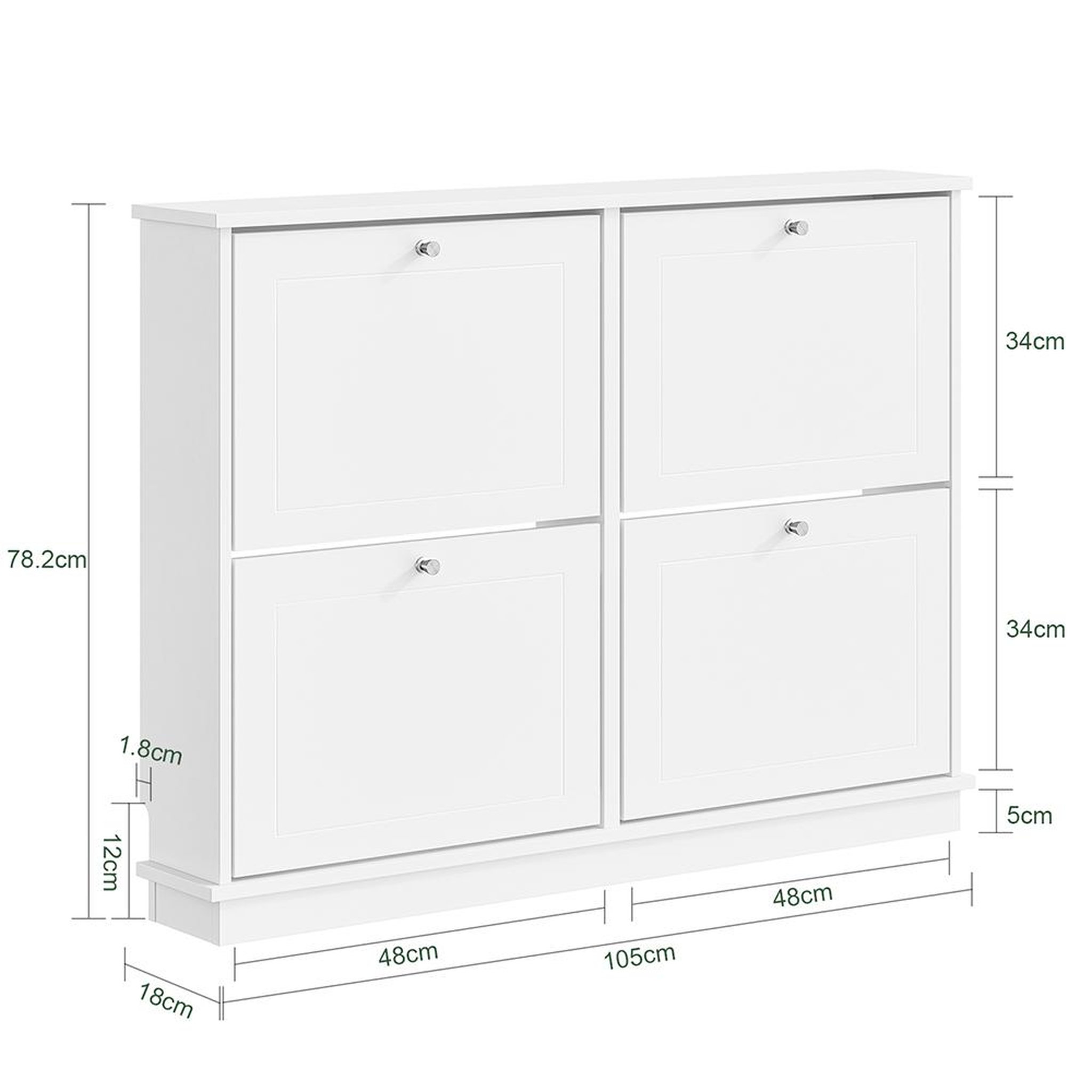 Voir la diapositive 3 : SOBUY Armoire à chaussures Blanc 105x48x78 cm FSR216-W