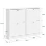 Voir la diapositive 3 : SOBUY Armoire à chaussures Blanc 105x48x78 cm FSR216-W