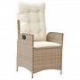 Voir la diapositive 2 : VIDAXL Chaise inclinable de jardin avec coussins beige resine tressee