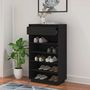Voir la diapositive 3 : VIDAXL Armoire a chaussures Noir 60x34x105 cm Bois de pin massif