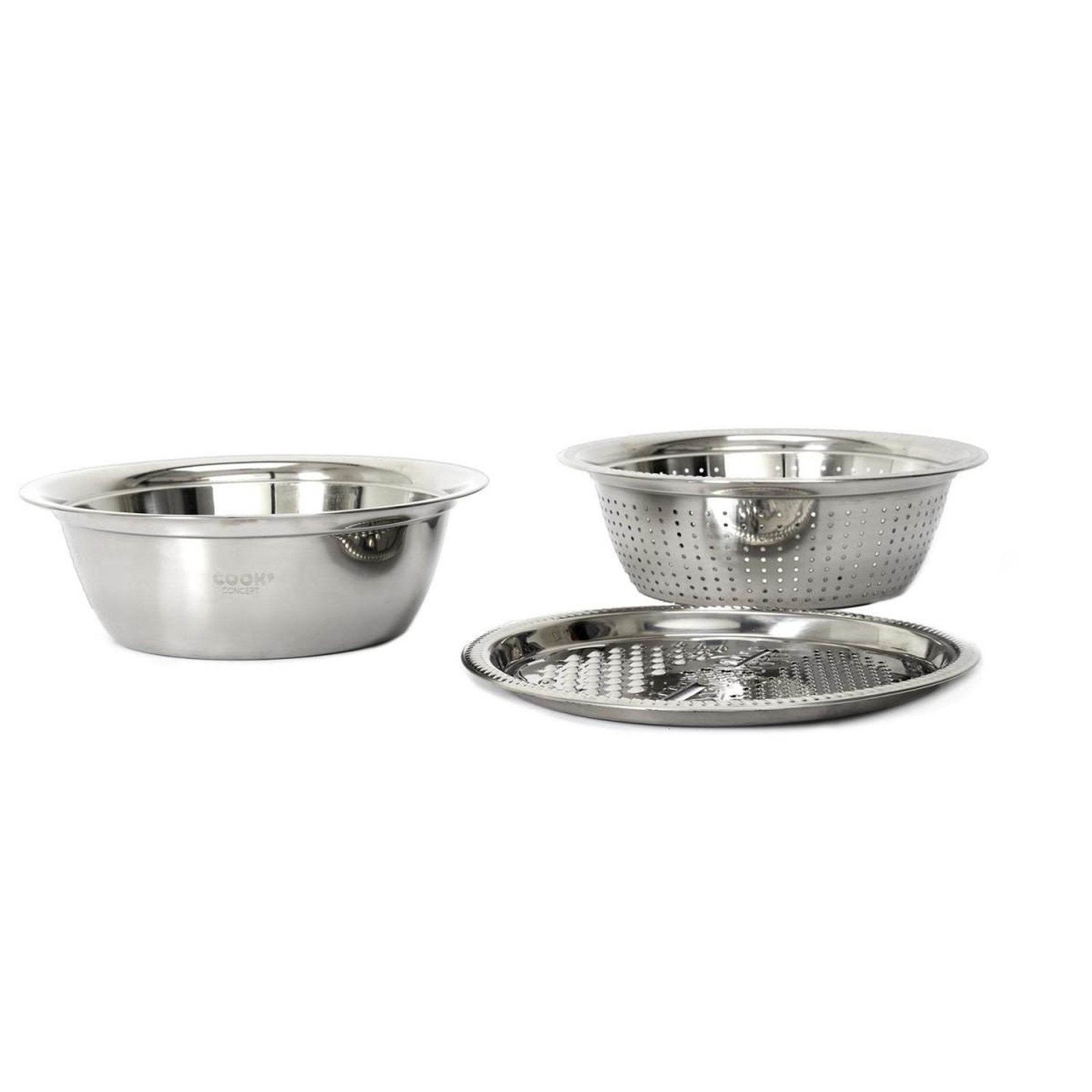 Voir la diapositive 2 : COOK CONCEPT Bol mélangeur  passoire & râpe  3,6l argent