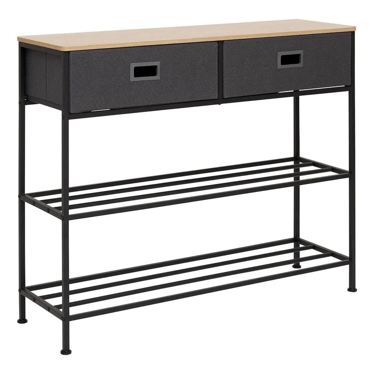 FIVE Console 2 Tiroirs  Tissa  100cm Gris Foncé