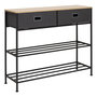 Voir la diapositive 1 : FIVE Console 2 Tiroirs  Tissa  100cm Gris Foncé