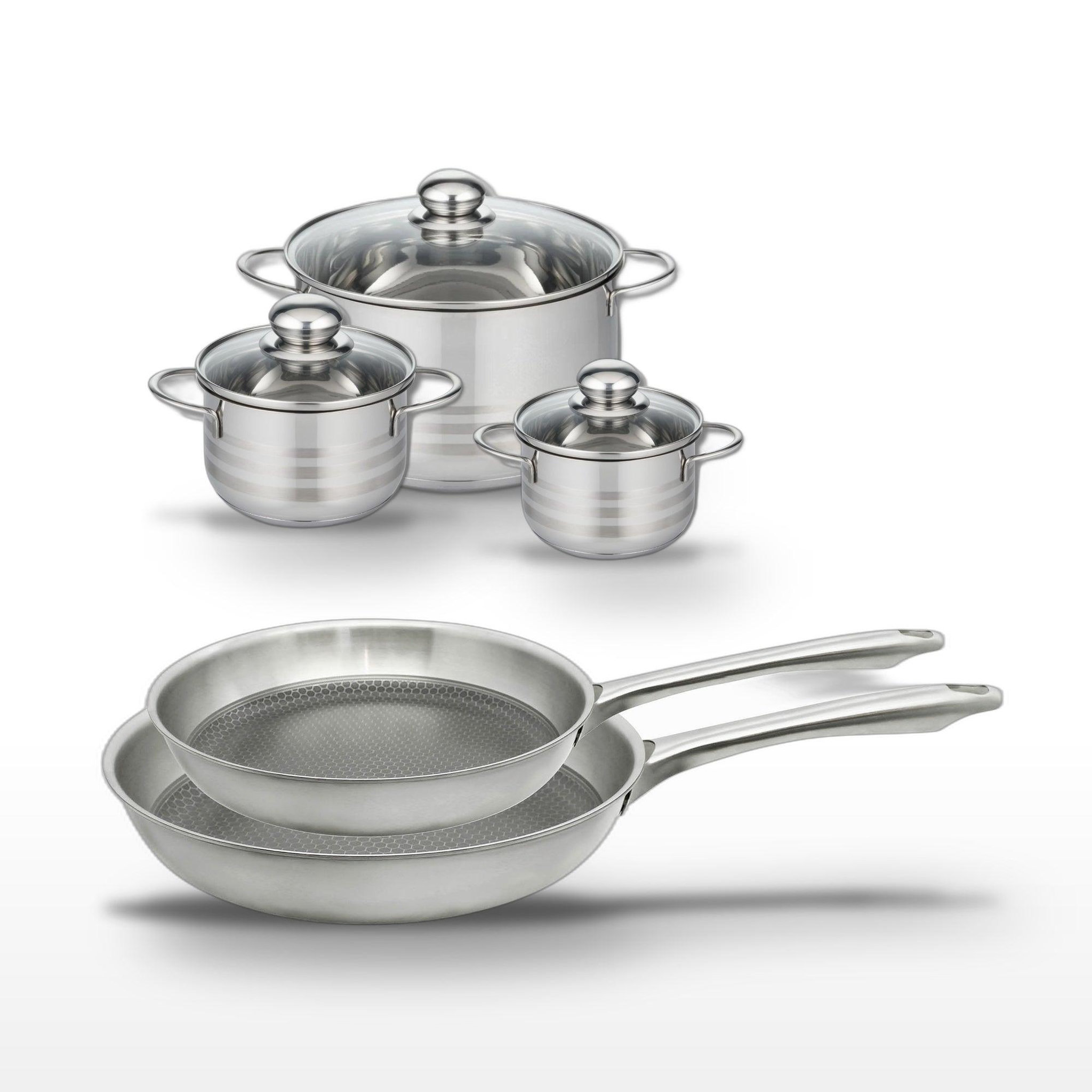 ELO Lot de 2 poêles 24/28 cm et 3 faitouts 12/14/24 cm elo relief passion