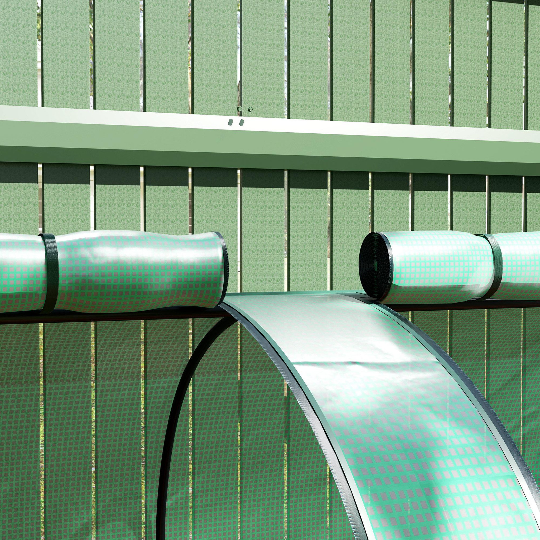 Voir la diapositive 4 : OUTSUNNY Serre tunnel 3 fenêtres enroulables acier PE vert