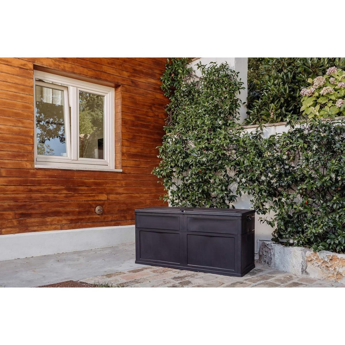 Toomax Coffre de Jardin en résine 320 Litres NOIR 119 X 46 X 60 cm Protection Anti UV TOOMAX
