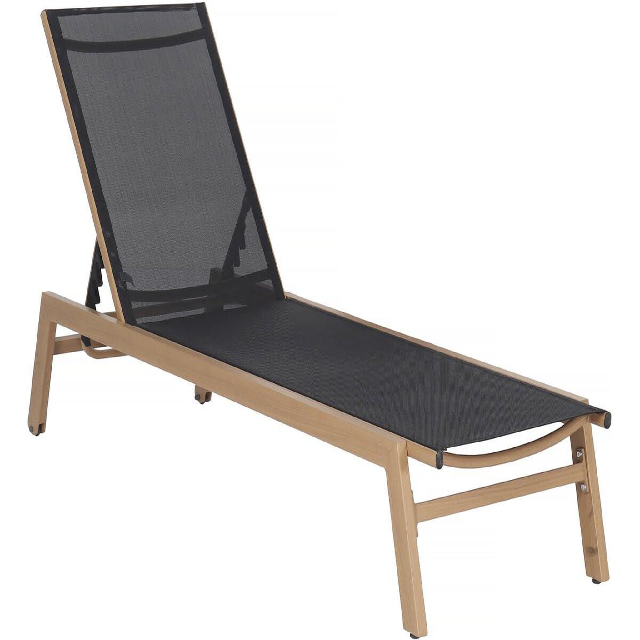 Habitat et Jardin Bain de soleil en aluminium imitation bois   elysia  - noir