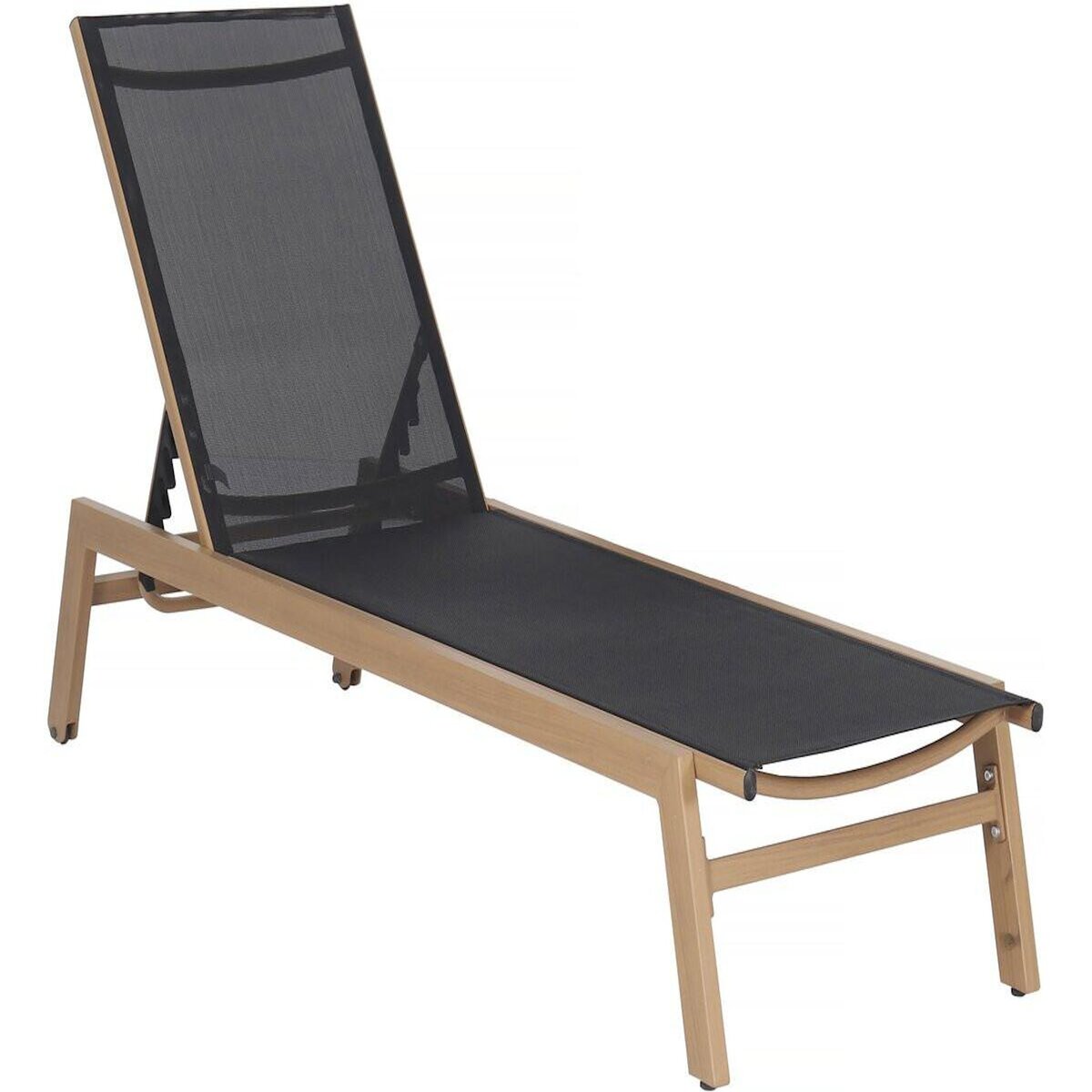 Habitat et Jardin Bain de soleil en aluminium imitation bois   Elysia  - Noir