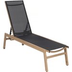 Habitat et Jardin Bain de soleil en aluminium imitation bois   Elysia  - Noir