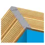 UBBINK Piscine hors sol bois rectangulaire - 350x1550x155cm - Liner Bleu- LINEA