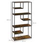 Voir la diapositive 3 : HOMCOM Bibliothèque étagère de rangement à 7 niveaux style industriel acier bois vieilli