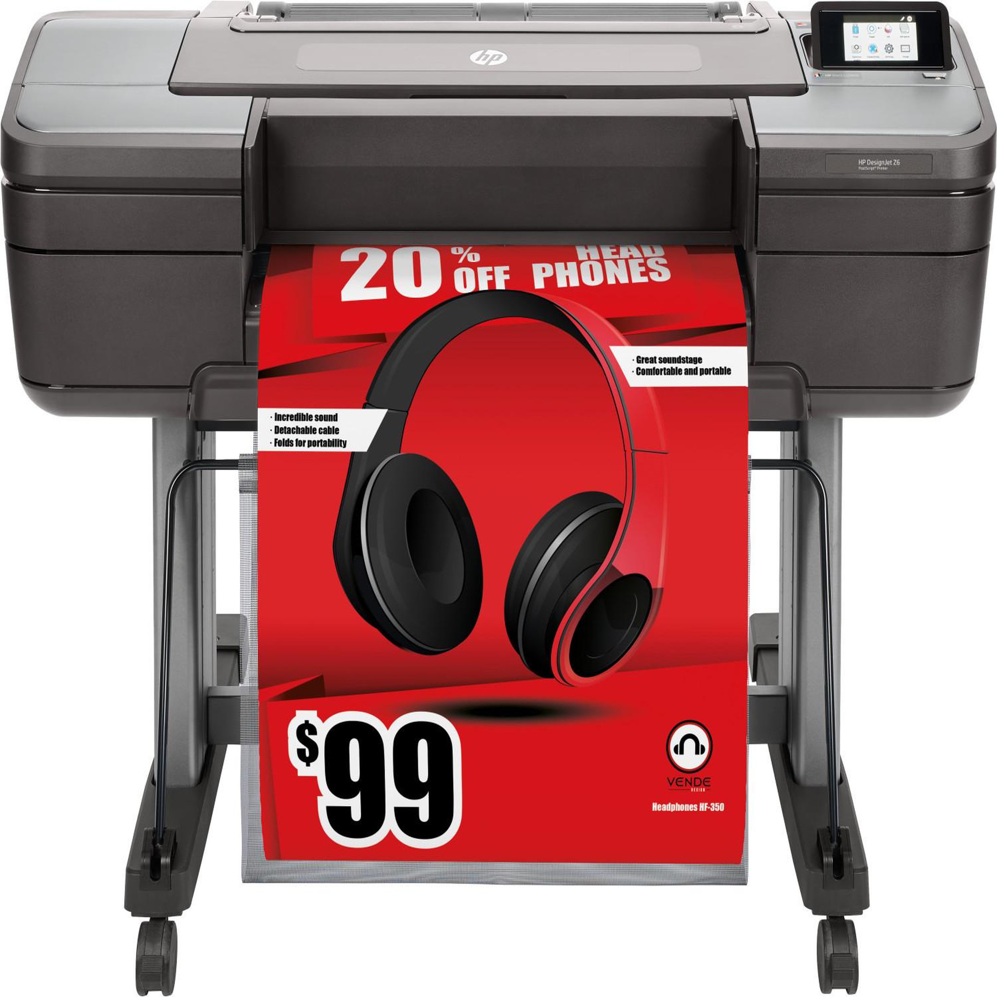 Voir la diapositive 2 : HP Hp designjet z6 24-in postscript printer imprimante grand format jet d'encre couleur 2400 x 1200 dpi a1 (594 x 841 mm)