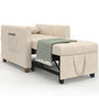 Voir la diapositive 4 : ID MARKET Fauteuil convertible EMILE lit d'appoint 1 place 69 x 170 cm tissu chenille beige