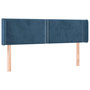 Voir la diapositive 2 : VIDAXL Tete de lit avec oreilles Bleu fonce 147x16x78/88 cm Velours