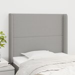VIDAXL Tete de lit avec oreilles Gris clair 103x16x118/128 cm Tissu