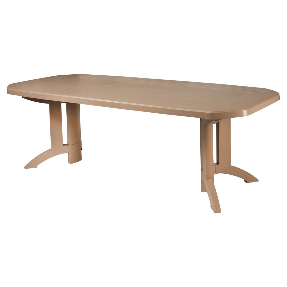 GROSFILLEX Table de jardin extensible - Résine - Taupe - VEGA