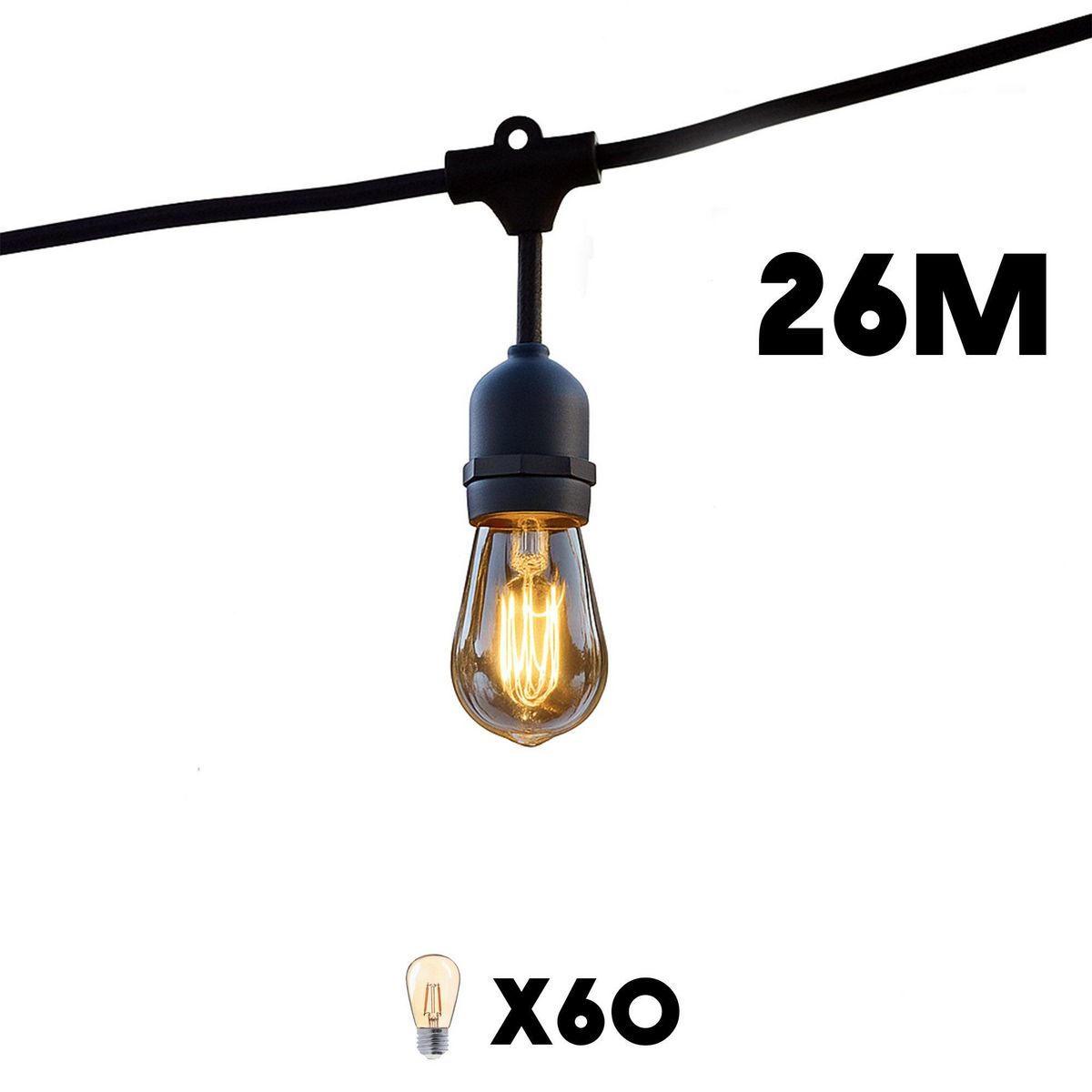 Lumisky Lot de 6 guirlandes MAFY Noir caoutchouc 6M