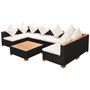 Voir la diapositive 5 : VIDAXL Salon de jardin 7 pcs avec coussins Resine tressee Noir